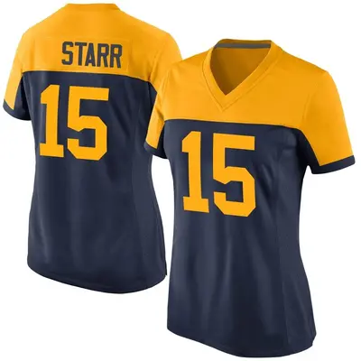 Women's Game Bart Starr Green Bay Packers Navy Alternate Jersey