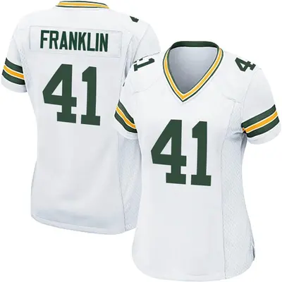 Women's Game Benjie Franklin Green Bay Packers White Jersey