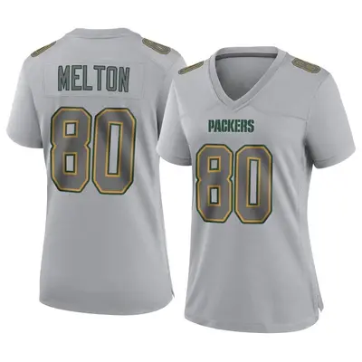 Women's Game Bo Melton Green Bay Packers Gray Atmosphere Fashion Jersey