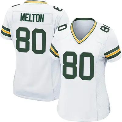 Women's Game Bo Melton Green Bay Packers White Jersey