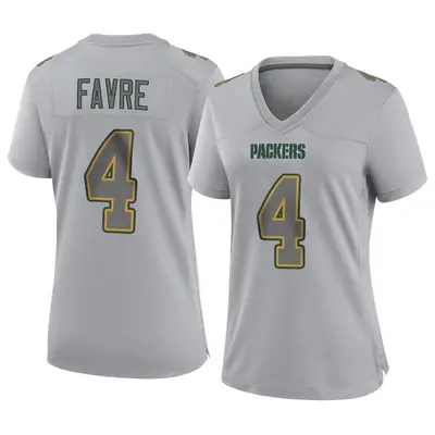 Women's Game Brett Favre Green Bay Packers Gray Atmosphere Fashion Jersey