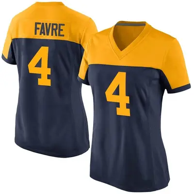 Women's Game Brett Favre Green Bay Packers Navy Alternate Jersey