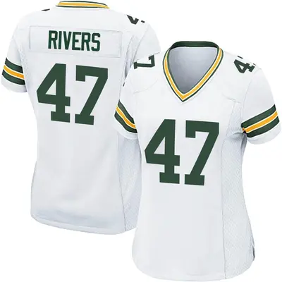 Women's Game Chauncey Rivers Green Bay Packers White Jersey