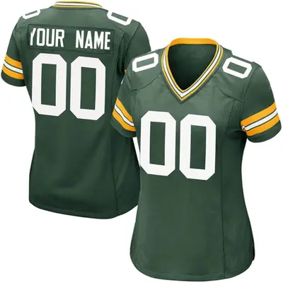 Women's Game Custom Green Bay Packers Green Team Color Jersey