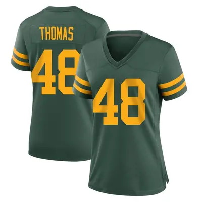 Women's Game DQ Thomas Green Bay Packers Green Alternate Jersey