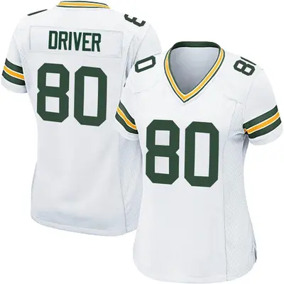 Women's Game Donald Driver Green Bay Packers White Jersey