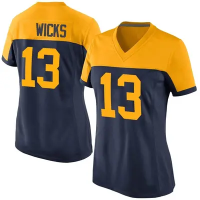 Women's Game Dontayvion Wicks Green Bay Packers Navy Alternate Jersey