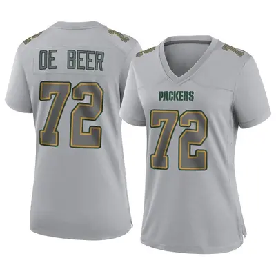 Women's Game Gerhard de Beer Green Bay Packers Gray Atmosphere Fashion Jersey