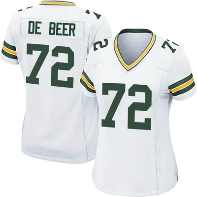 Women's Game Gerhard de Beer Green Bay Packers White Jersey