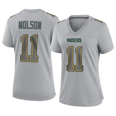 Women's Game JJ Molson Green Bay Packers Gray Atmosphere Fashion Jersey