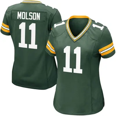Women's Game JJ Molson Green Bay Packers Green Team Color Jersey