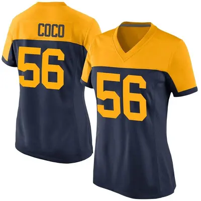 Women's Game Jack Coco Green Bay Packers Navy Alternate Jersey