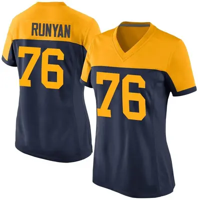 Women's Game Jon Runyan Green Bay Packers Navy Alternate Jersey