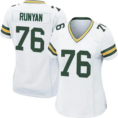 Women's Game Jon Runyan Green Bay Packers White Jersey
