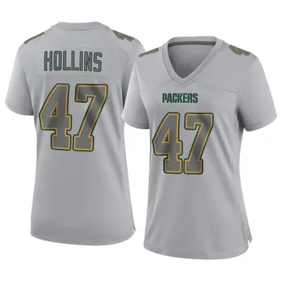 Women's Game Justin Hollins Green Bay Packers Gray Atmosphere Fashion Jersey