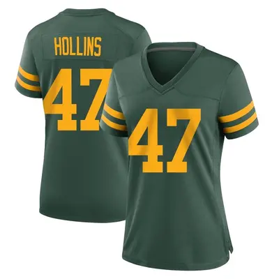 Women's Game Justin Hollins Green Bay Packers Green Alternate Jersey