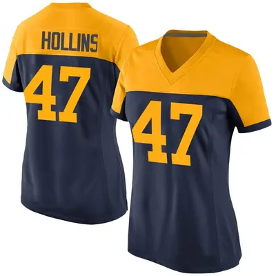 Women's Game Justin Hollins Green Bay Packers Navy Alternate Jersey