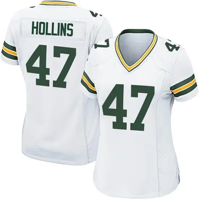 Women's Game Justin Hollins Green Bay Packers White Jersey