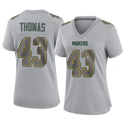 Women's Game Kiondre Thomas Green Bay Packers Gray Atmosphere Fashion Jersey