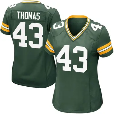 Women's Game Kiondre Thomas Green Bay Packers Green Team Color Jersey