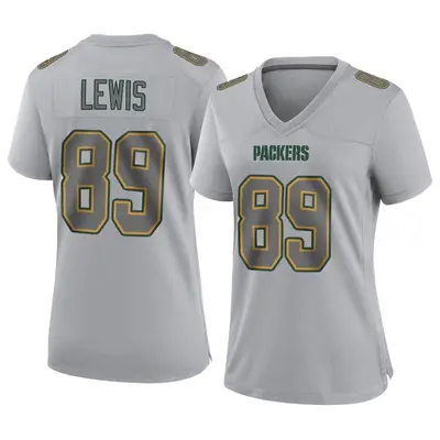 Women's Game Marcedes Lewis Green Bay Packers Gray Atmosphere Fashion Jersey