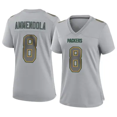 Women's Game Matt Ammendola Green Bay Packers Gray Atmosphere Fashion Jersey