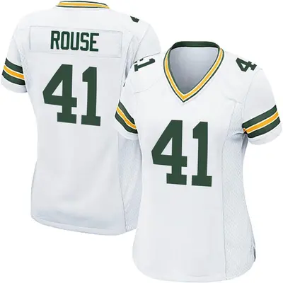 Women's Game Nydair Rouse Green Bay Packers White Jersey