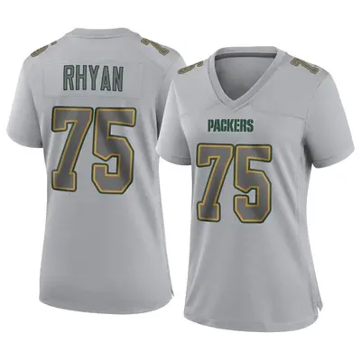 Women's Game Sean Rhyan Green Bay Packers Gray Atmosphere Fashion Jersey