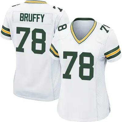 Women's Game Travis Bruffy Green Bay Packers White Jersey