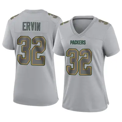 Women's Game Tyler Ervin Green Bay Packers Gray Atmosphere Fashion Jersey