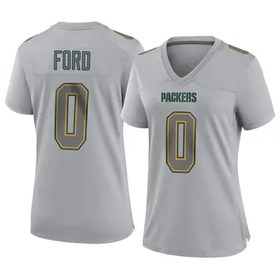 Women's Game Tyrell Ford Green Bay Packers Gray Atmosphere Fashion Jersey
