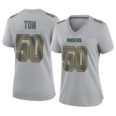 Women's Game Zach Tom Green Bay Packers Gray Atmosphere Fashion Jersey