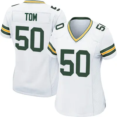 Women's Game Zach Tom Green Bay Packers White Jersey