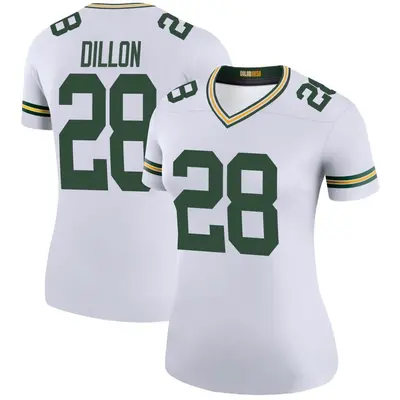 Women's Legend AJ Dillon Green Bay Packers White Color Rush Jersey