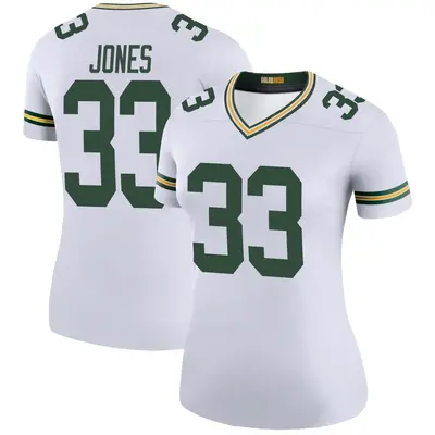 Women's Legend Aaron Jones Green Bay Packers White Color Rush Jersey