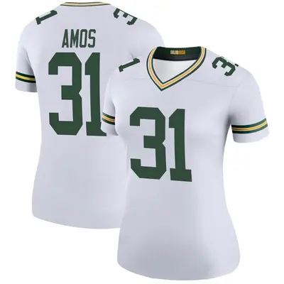 Women's Legend Adrian Amos Green Bay Packers White Color Rush Jersey
