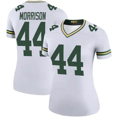 Women's Legend Antonio Morrison Green Bay Packers White Color Rush Jersey
