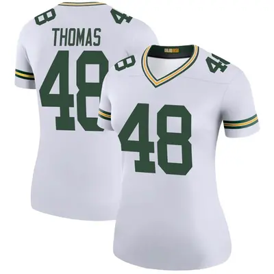 Women's Legend DQ Thomas Green Bay Packers White Color Rush Jersey