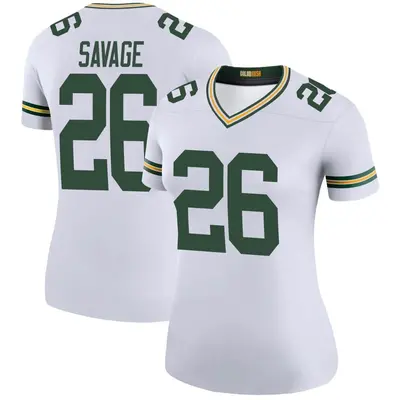 Women's Legend Darnell Savage Green Bay Packers White Color Rush Jersey