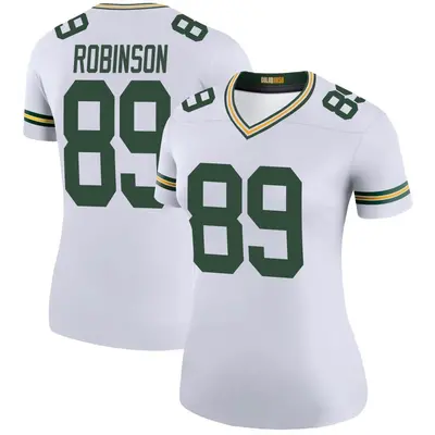 Women's Legend Dave Robinson Green Bay Packers White Color Rush Jersey