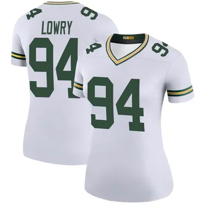 Women's Legend Dean Lowry Green Bay Packers White Color Rush Jersey