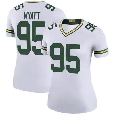 Women's Legend Devonte Wyatt Green Bay Packers White Color Rush Jersey