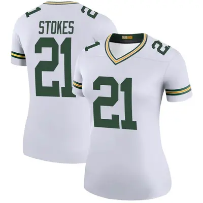 Women's Legend Eric Stokes Green Bay Packers White Color Rush Jersey