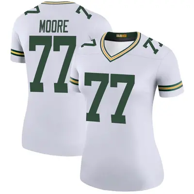 Women's Legend George Moore Green Bay Packers White Color Rush Jersey