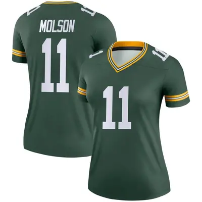 Women's Legend JJ Molson Green Bay Packers Green Jersey