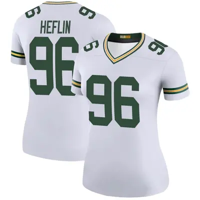 Women's Legend Jack Heflin Green Bay Packers White Color Rush Jersey