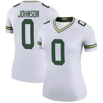 Women's Legend Jahmir Johnson Green Bay Packers White Color Rush Jersey
