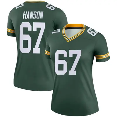 Women's Legend Jake Hanson Green Bay Packers Green Jersey