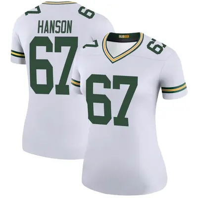 Women's Legend Jake Hanson Green Bay Packers White Color Rush Jersey
