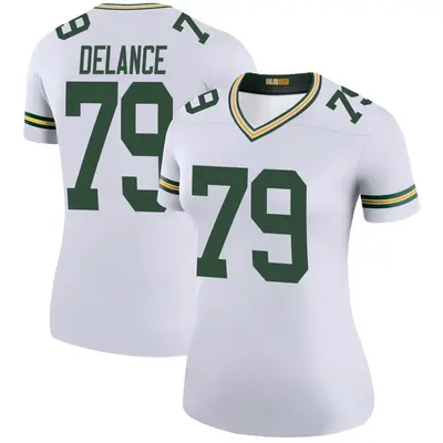 Women's Legend Jean Delance Green Bay Packers White Color Rush Jersey